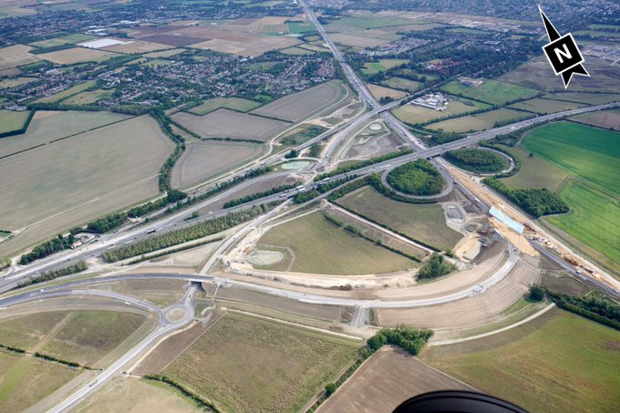 PART 2 - BN24 - A14/A1307 Girton Overbridge as seen in bottom left of this aerial pic taken from  @A14C2H /32