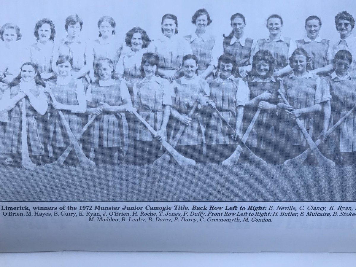 Today’s photos are of the following teams;Picture 1 is the Limerick Camogie winners of the 1972 Munster Junior Camogie Title with the club being represented by Carrie Clancy and Peggy Duffy Picture 2 is Carrie Clancy in action against Galway in 1978 