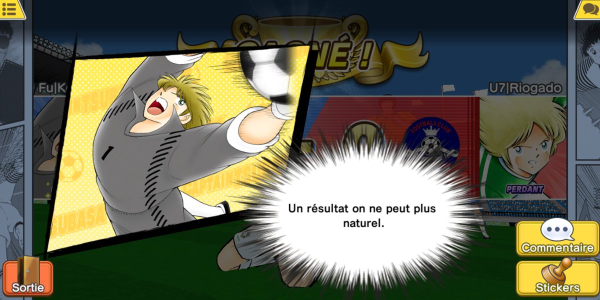 Chris_C_Bass's tweet photo. [FIELD NO ARTIST CUP3] : 
MATCH 3EME PLACE
AAH ! Pépé auteur d'une grande rencontre porte le coup de grâce à Riogado (U7) et marque le 3eme buts synonyme de podium pour KoroXD (Fu). Score final :  3-0
#CaptainTsubasaDreamTeam  #CTDT #TsubasaDT #FNACup https://t.co/BGdHLlz3S1