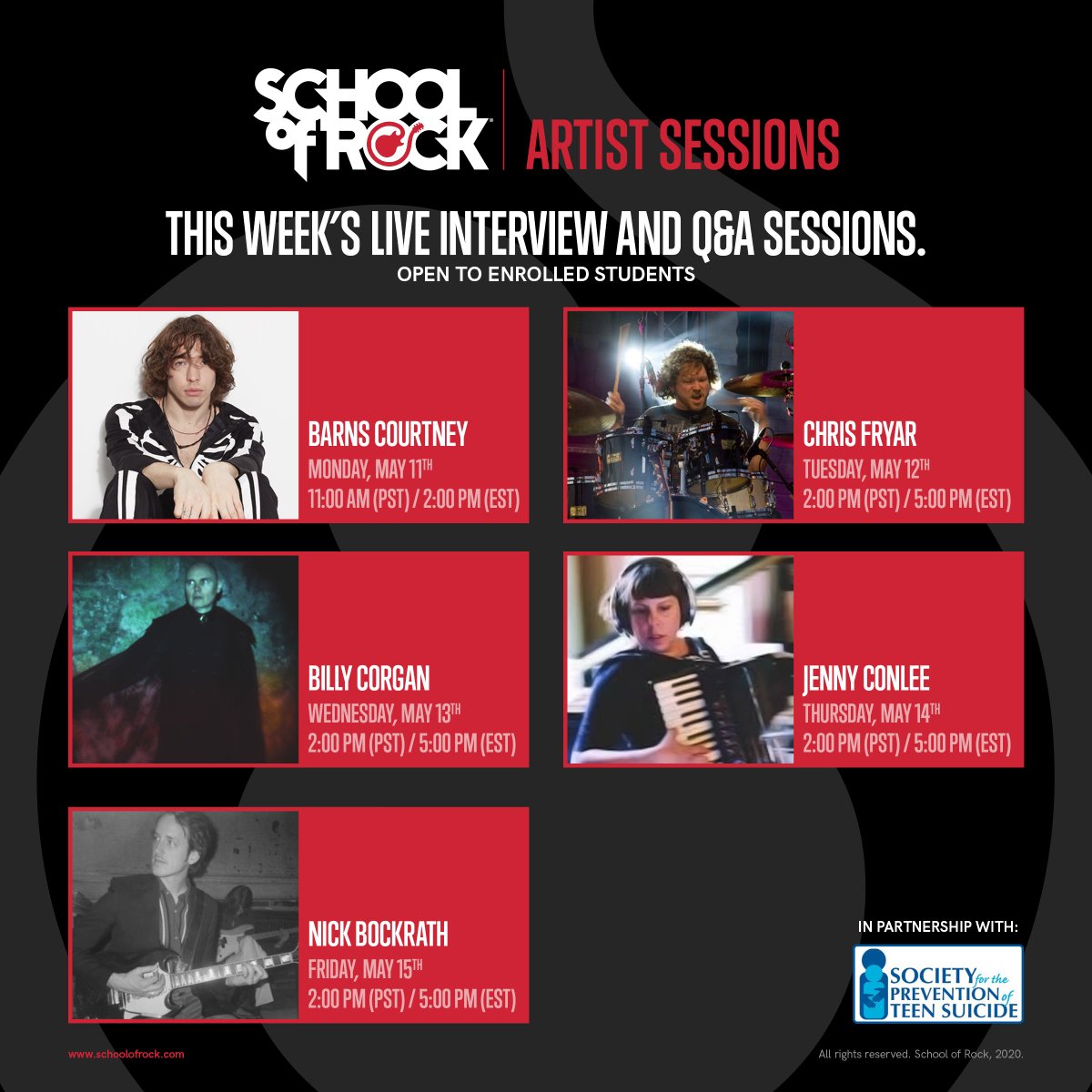 SORSanRamon's tweet photo. We've got some killer Artist Sessions this week! Barns Courtney! Billy Corgan! Chris Fryar from Zac Brown Band! Jenny Conlee of The Decemberists! Nick Bockrath of Cage the Elephant! Can't wait to rock out with all these amazing musicians...join us all week! 🎸 #artistsession https://t.co/5cmBavNhHH