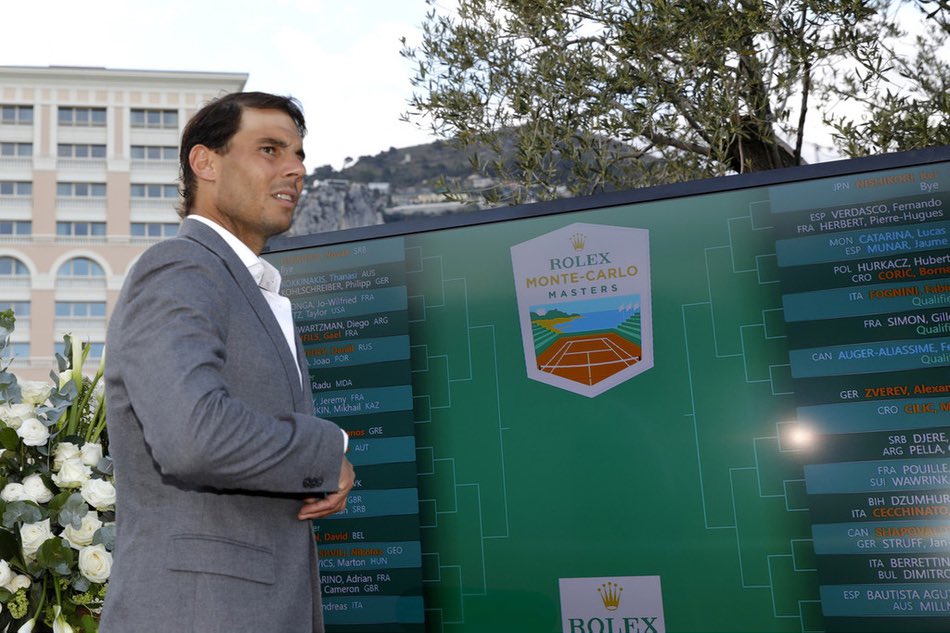 April brings the clay court season. Rafa attends the Monte Carlo Master’s draw ceremony.