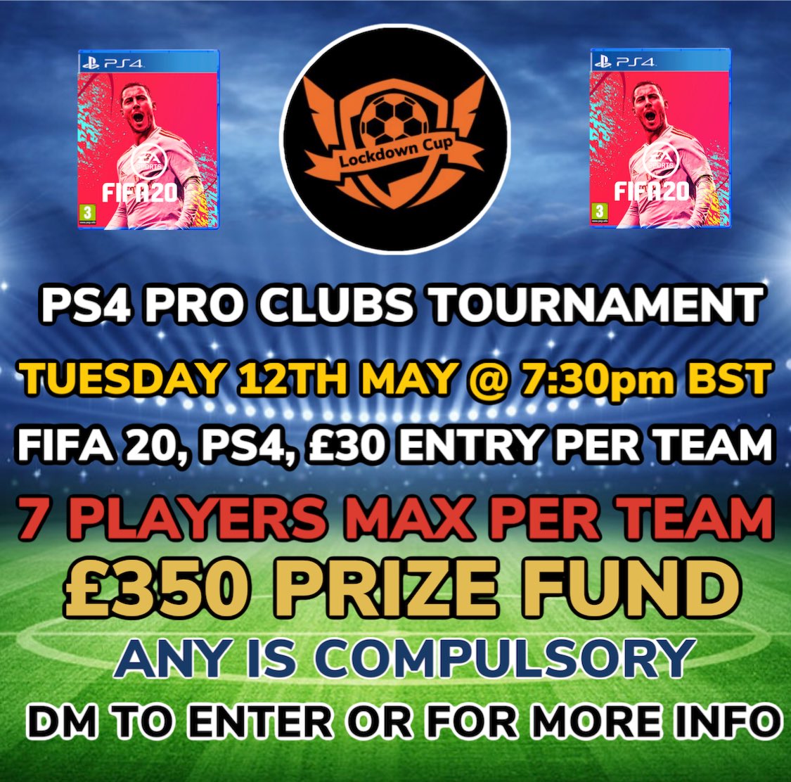 LockdownCup's tweet image. LOW MAN TOURNAMENT THIS TUESDAY NIGHT!!! DM IF INTERESTED #ProClubs