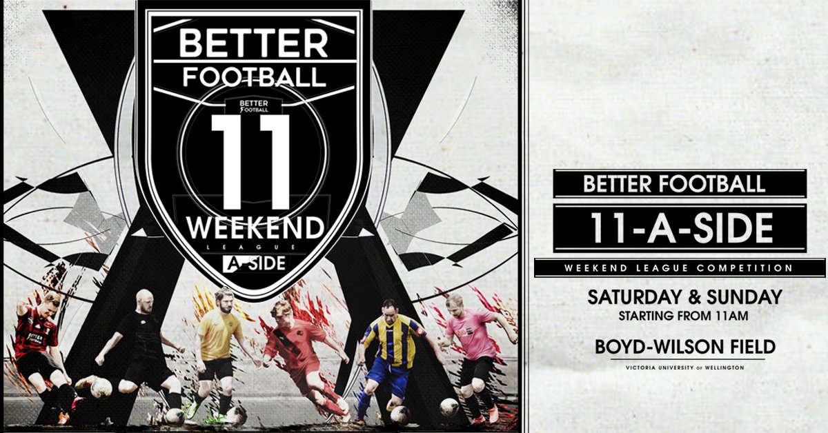 Introducing the  @BetterFootball_ Weekend - Each & every game will be streamed live on our YouTube channel with commentary. The season will cost $2250 per team, with a $250 donation going to your chosen club, or to nominate Fever Dreams or  @WgtnCityMission  #SignUpAndPlay