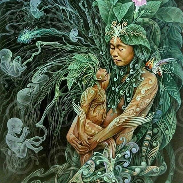 From the womb of the MOTHER to the womb of the mother. Art by Lobsang Melendez Ahuanari a young visionary artist born in Pucallpa in the #PeruvianAmazon #savetheamazon