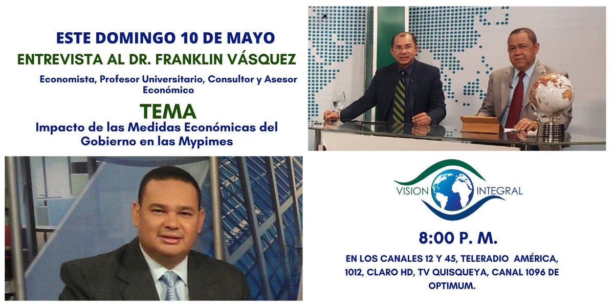visioninttv's tweet photo. #VisiónIntegral 
#visionintegral #programatv #santodomingo #televisióndominicana #politicard #juanjosébáez #economiard #distritonacional #santodomingonorte #luistorres #visionintegraltv #santodomingoeste #teleradioamerica #tvquisqueya https://t.co/NT5CfyRjkW