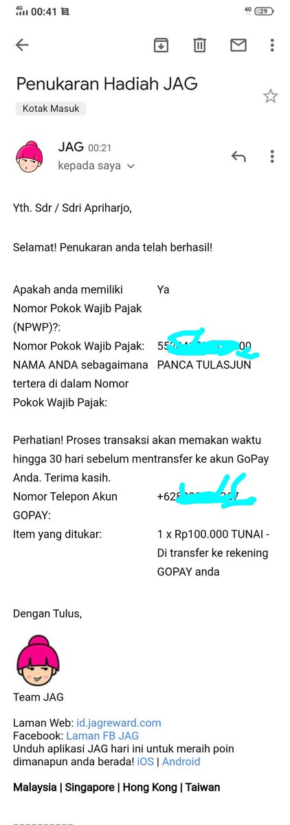 PanggihSusilo's tweet photo. JAG adalah platform ganjaran yang sah. Saya sudah dapat ganjaran dari mereka (JAG). Jika anda menggunakan tautan ini untuk turut serta sekarang, anda akan mula dapatkan uang dari menonton iklan juga! Tautan: https://t.co/nXRXpUVvwW https://t.co/tmkk6XIQ33