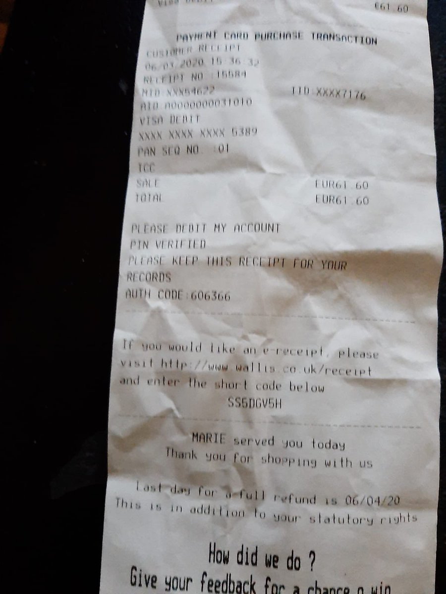 lisaclans's tweet photo. @WallisFashion Thank you for your help receipt attached https://t.co/q4udarO7T0