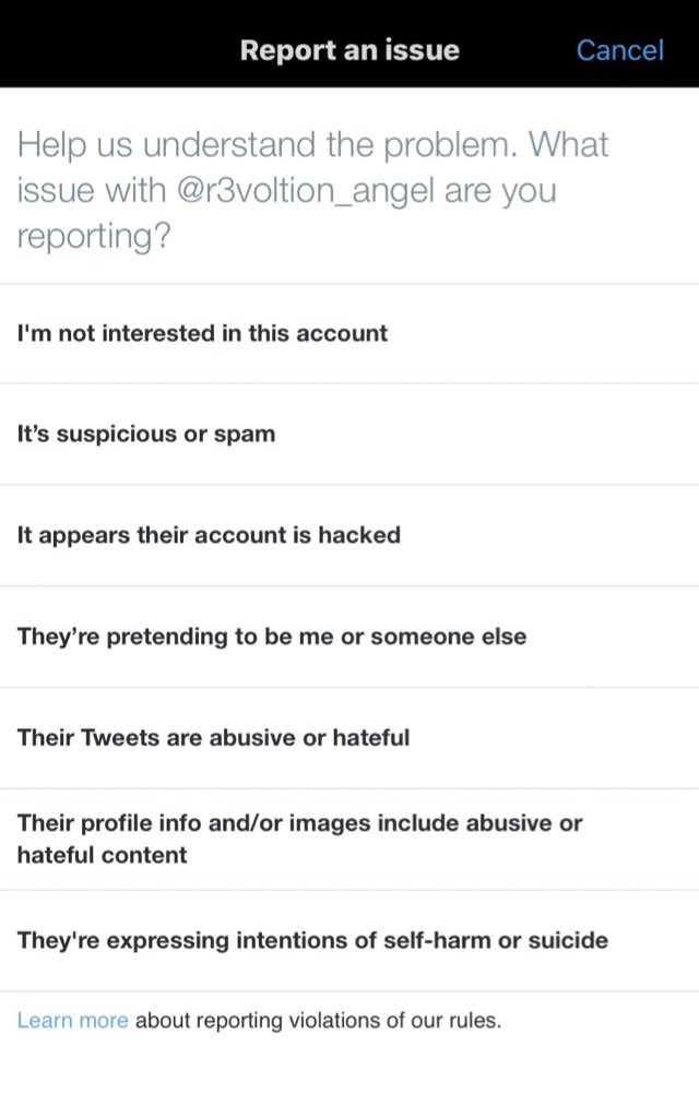 YOU CAN REPORT ONE PERSON FOR MULTIPLE REASONS- here’s how:1. their tweets are abusive or hateful-posting private information-engaging in targeted harassment-directing hate against a protected category1/2