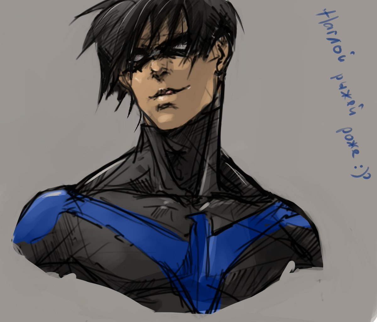 ldnaiuke57's tweet photo. Sketch for my friend ;)
И да, развратная рожа на ч/б варианте мне нравится больше 😂
#dickgrayson #nightwing #tabs4 #MediBang https://t.co/CKYZtQi9bm