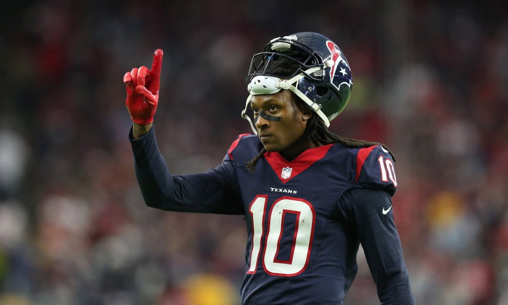 1NDPodcast's tweet photo. Who was the best wide receiver of the 2010s? 
Pictured below: Antonio Brown, Julio Jones, Odell Beckham Jr, DeAndre Hopkins https://t.co/frbUZsODJU