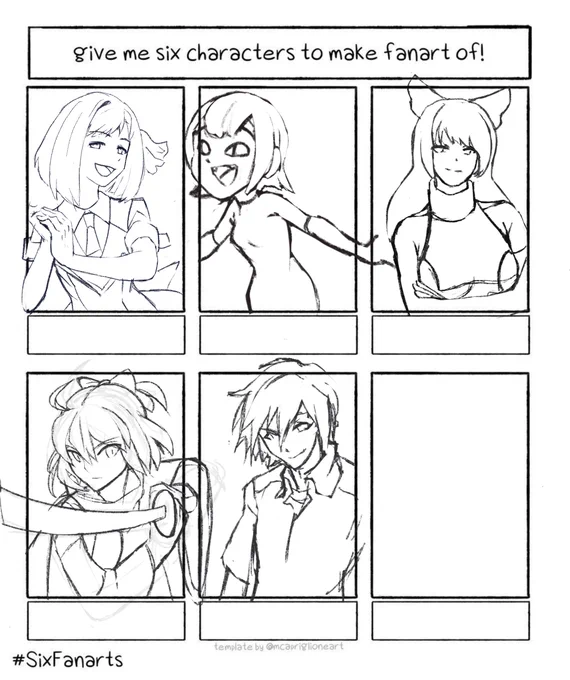 Figured I could at least show you all what I have so far since it's been a month lol #SixFanarts 