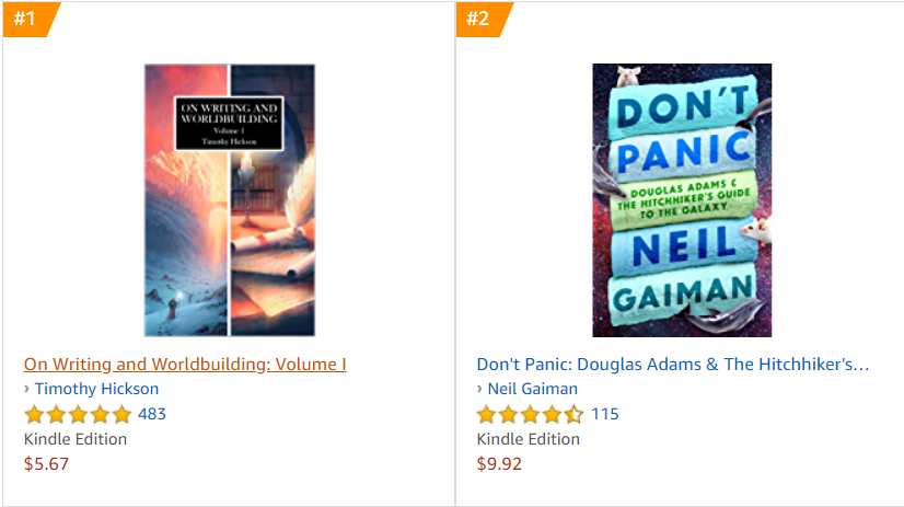 TimHickson1's tweet photo. Not only have you guys made my book On Writing and Worldbuilding a #1 Best Seller at over 17,000 copies sold, but it's officially ranked higher than something written by @neilhimself which like

I will never get over. https://t.co/9ldtL2ncUS