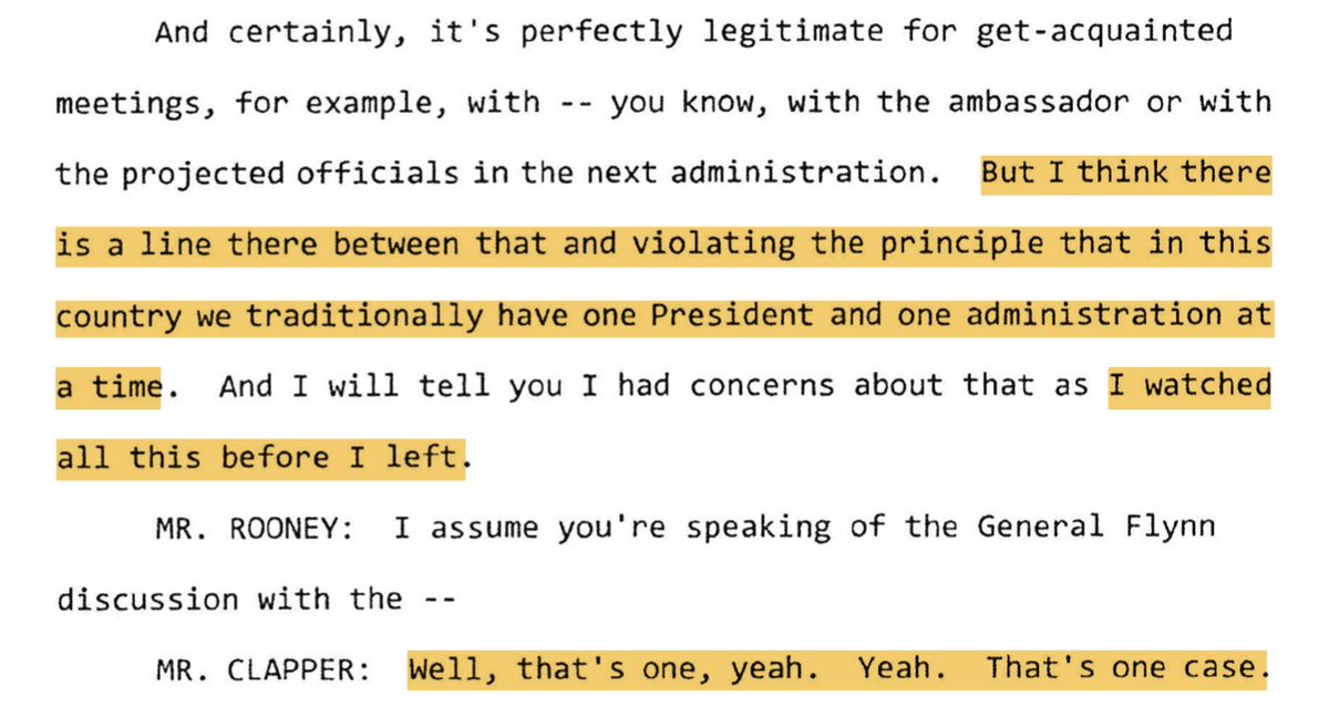 CLAPPER: Violating the Logan Act is bad.ROONEY: You mean Flynn.CLAPPER: You *wish* it were only one asshole. It's, um, way more. We nailed all of you.