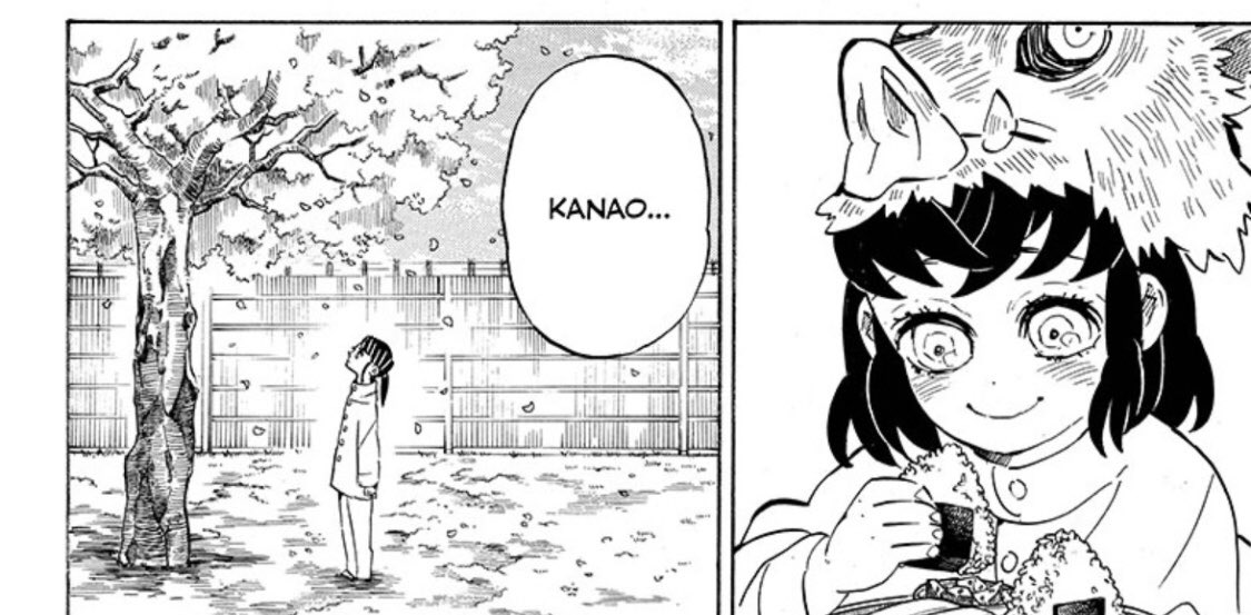 Since we got shafted from getting any inosuke x kanao interactions this chapter I'm gonna pretend inosuke is thinking of Kanao here since it looks like it

And no one can stop me from doing so 