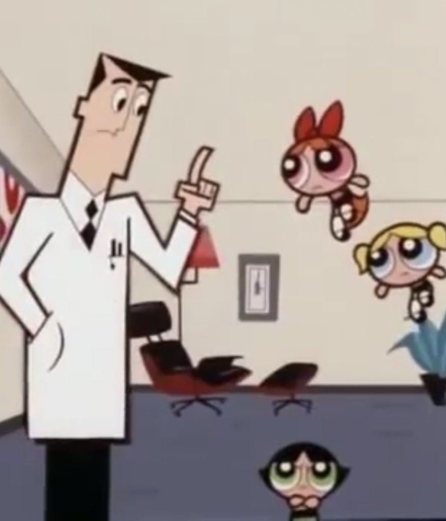 laqerfeld's tweet photo. not only do the powerpuff girls wear pierre cardin, they own an eames lounge chair and ottoman from 1956 too https://t.co/uGkKpfJFEm