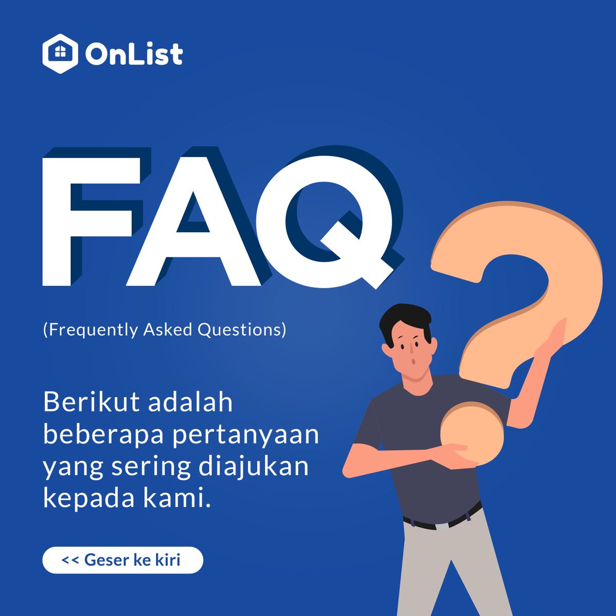 OnListMarketing's tweet photo. Nah, ini nih beberapa pertanyaan yang sering diajukan kepada tim OnList. Apakah kalian punya pertanyaan lebih lanjut mengenai service OnList?

Yuk, jangan ragu bertanya kepada kami atau tulis pertanyaan kalian di kolom komentar ya!
.
#OnList #OnListproperty #jualbeliproperti https://t.co/vivDVqWN1R