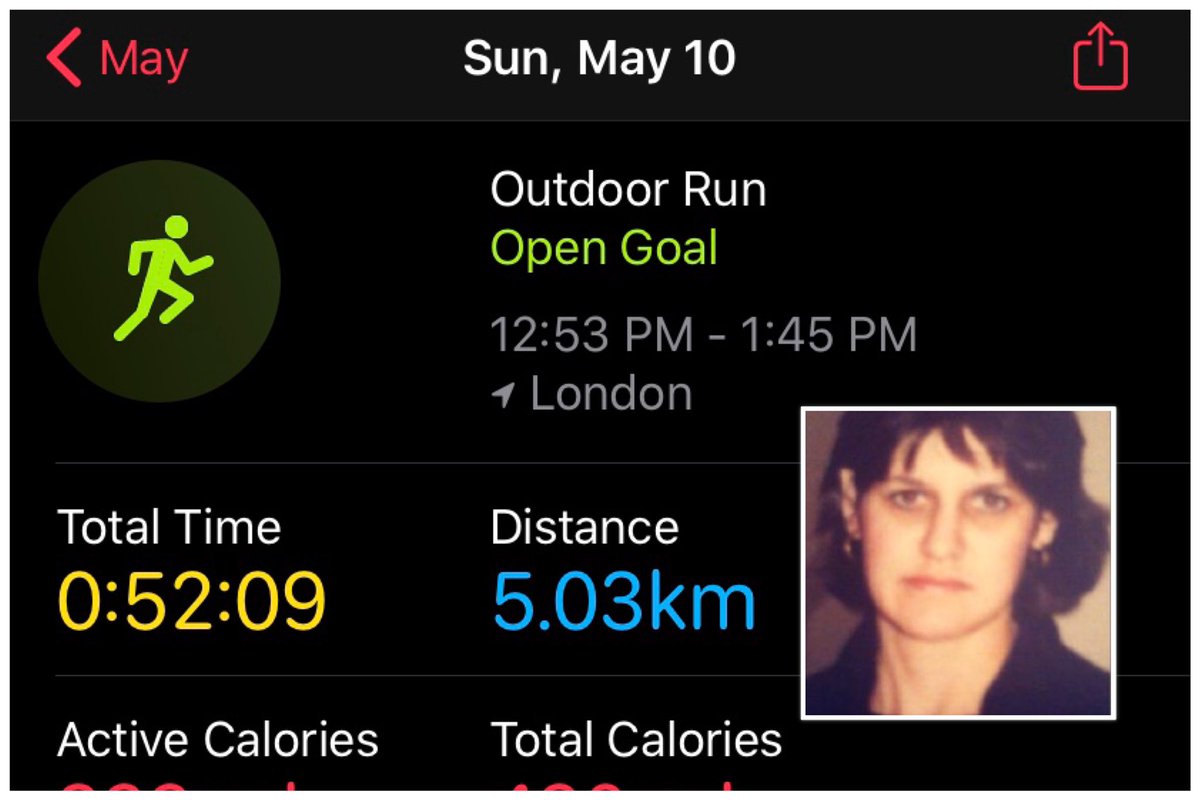 iLuizaM's tweet photo. My Mother’s Day tradition virtual run/walk this year (5km) @OvarianRun In memory of my mom 😊💕😇 #sundayvibes https://t.co/78fbEErgfh