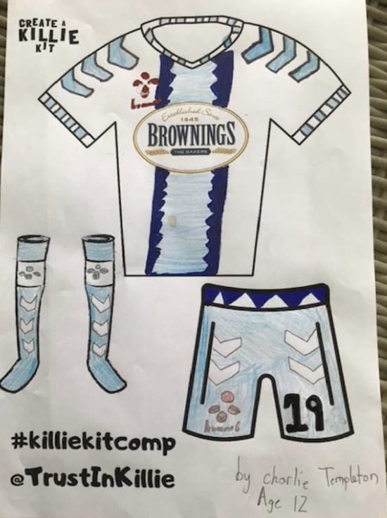 KillieTrust's tweet photo. A cracker from Charlie Templeton age 12 🙌🏼
Excellent detailed work and the Brownings badge finishes it off perfectly! 😁⭐️⚽️ #killiekitcomp https://t.co/0WBT0Tl01H