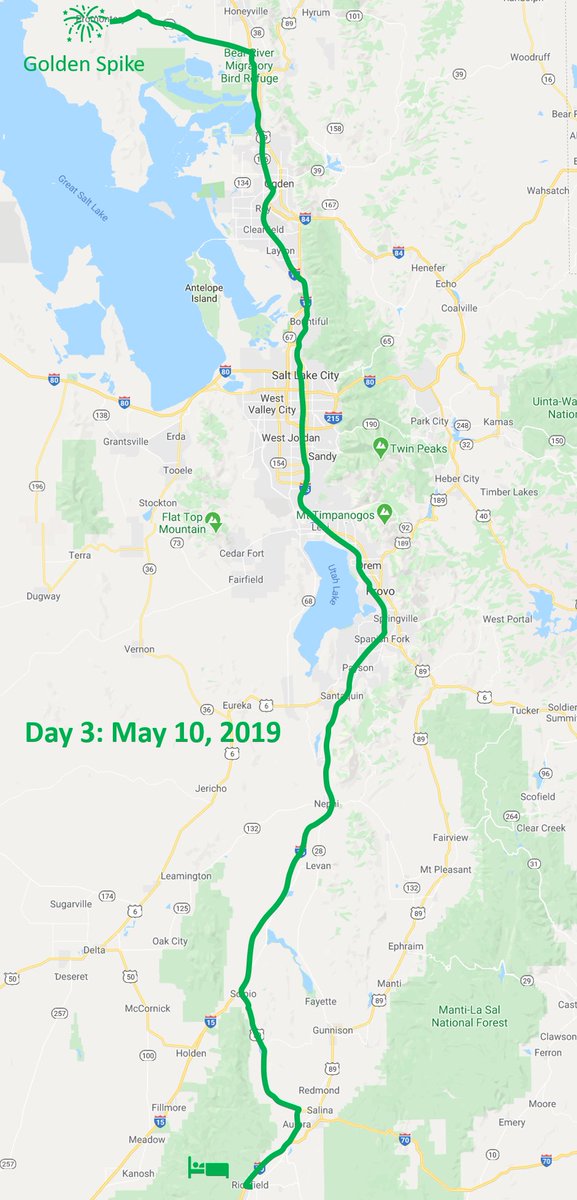 Now that the ceremony is done,  @srepetsk and I have a 250 mile drive to Richfield, UT where we& #39;re spending the night. Along the way, we& #39;re dropping  @SunnysWords off in SLC.  @terraplanner had to head for the airport for his flight back to SF.I have heat exhaustion bad.