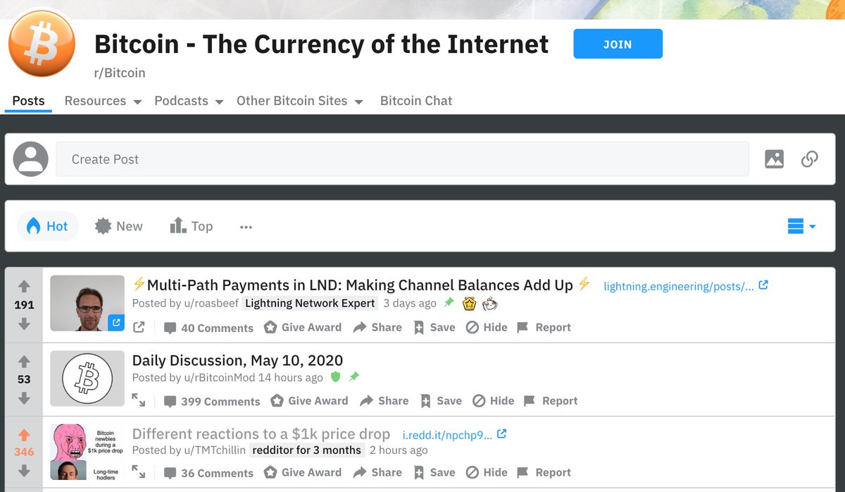 Wow, what an honor. My  #bitcoin   meme made it to the top on r/bitcoin after the pinned posts.There isn't much higher praise you can receive as a meme creator as approval from the  #bitcoin   community.I'm honored, invigorated and more motivated than ever to create more memes   https://twitter.com/MasaSonCap/status/1259559398839595009