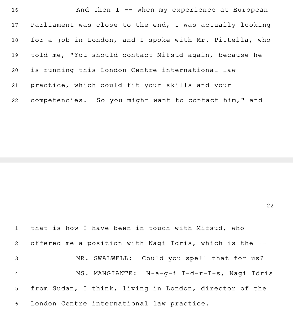 Mangiante is recommended to "apply" at the same place PAPADOPOULOS eventually works at while seeking to set up a meeting between TRUMP and PUTIN.