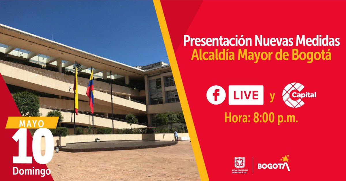 ClaudiaLopez's tweet photo. Los espero esta noche 8pm en @CanalCapital y Facebook live para compartirles los detalles del nuevo decreto distrital en cumplimiento de las órdenes presidenciales de extender el aislamiento hasta el 25 de Mayo pero a la vez reactivar varios sectores económicos.
#TodosNosCuidamos https://t.co/W6pr2VbAd8