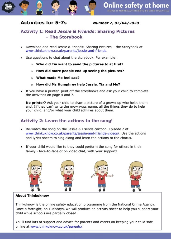 SevernPrimary's tweet photo. ThinkUKnow esafety project week 2 tasks. We would love to see your completed tasks. Please post to your child's Seesaw account. #DigiWizards https://t.co/fIkwiudcwH