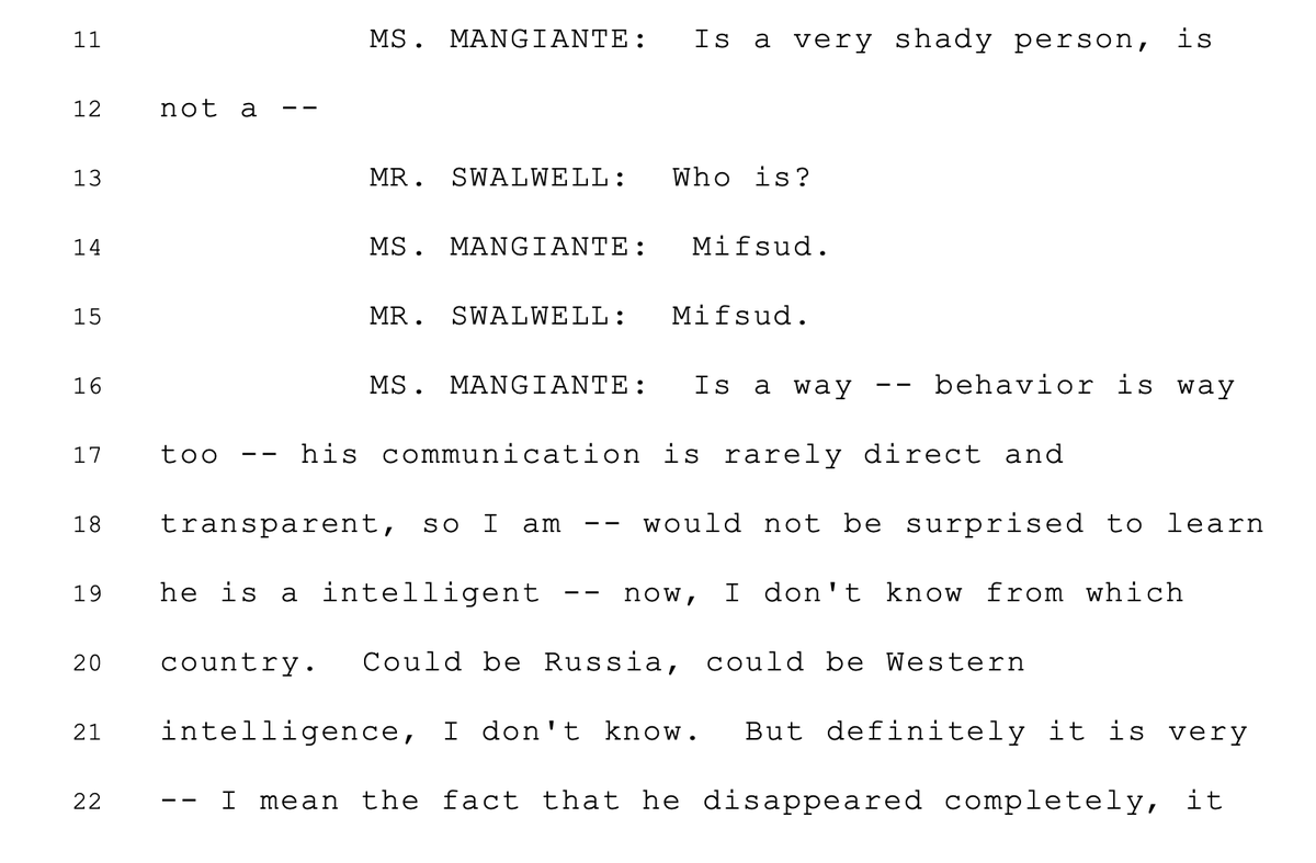 Mangiante thought, hey, now that you mention it, maybe Mifsud COULD be a Russian spy! Or whatevs.