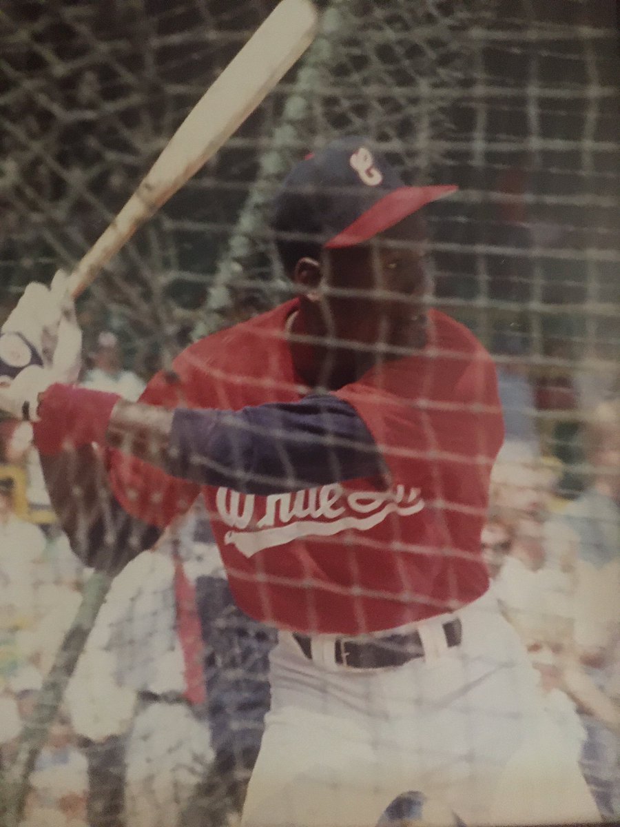 Here is my version on  #Bulls Michael Jordan's 1st retirement, time with baseball and  #NBA   return. 1990, MJ was at old Comiskey Park and took batting practice, pitched in the bullpen and roamed the outfield before a game. This pic is from that day, note the uniform.  #LastDance  