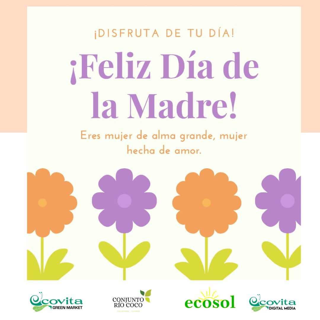 Ecovitamarket's tweet photo. Feliz Día de la Madre 
Cómo celebran a su Mamita? 
✏️ Aquí 👇 
#diadelmadre https://t.co/DBEuApDQVq