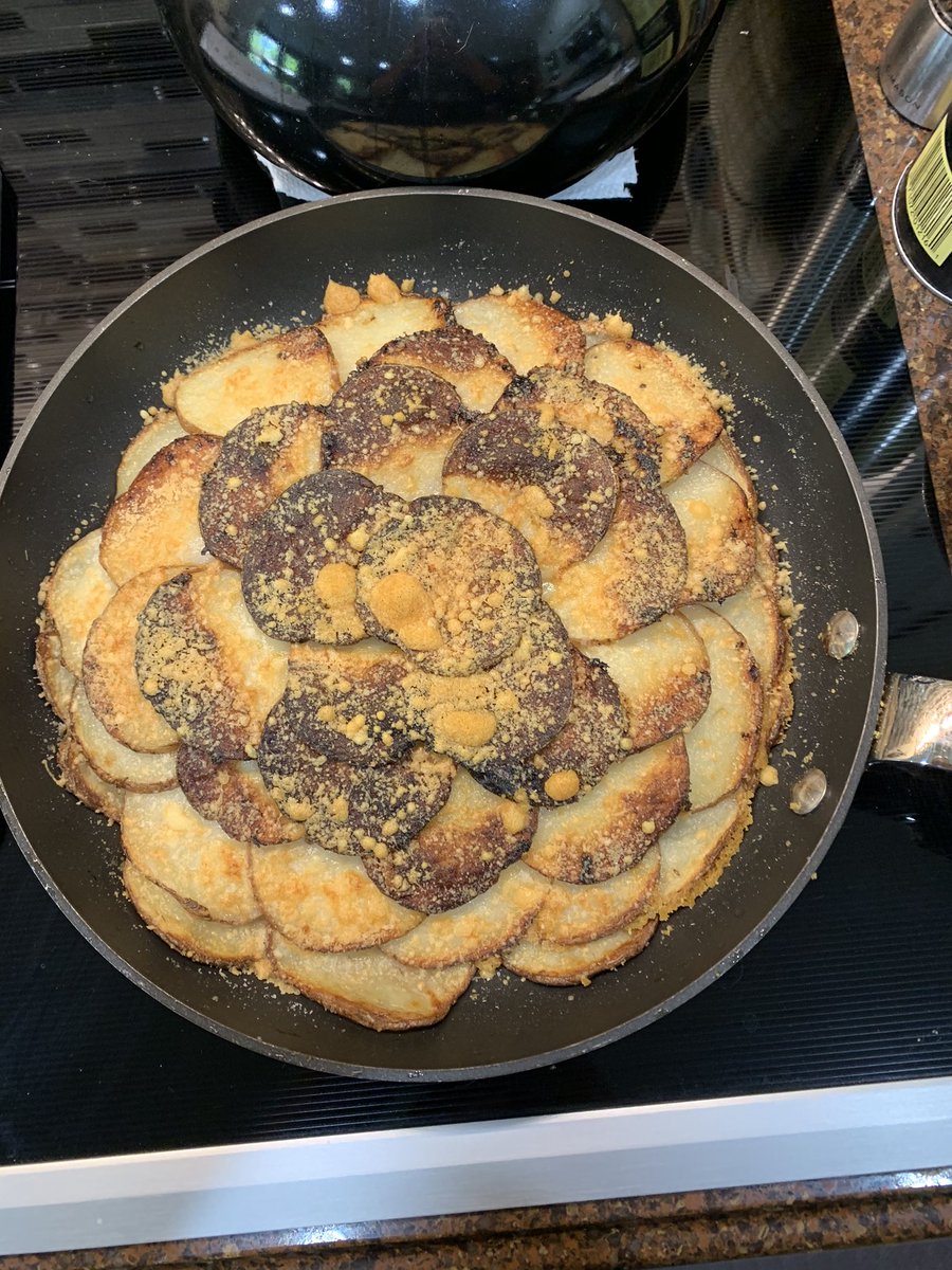 RoxsMama's tweet photo. @chefanneburrell  my girl made your Pommes Anne for me today. A little crispy but renamed it Pommes Roxanna.  Delicious thank you for the inspiration. https://t.co/sHPjnXeCSU
