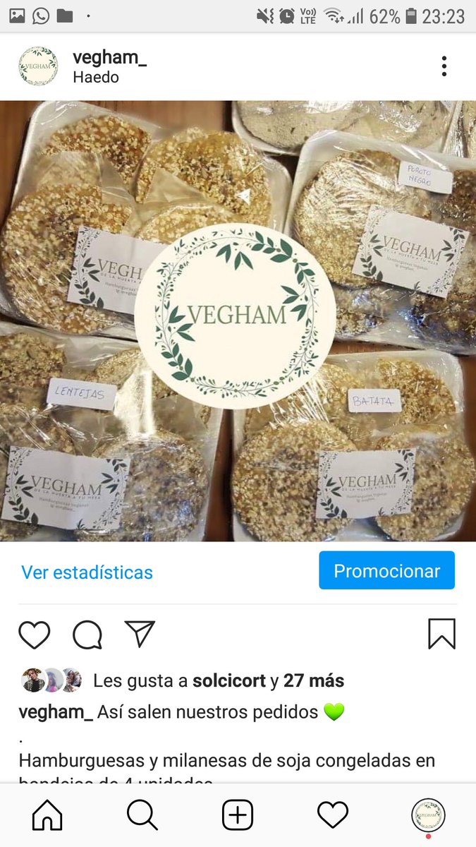 Gente con mi vieja y mi hermana empezamos un emprendimiento de 🌱hamburguesas veganas🌱 muy ricas y a muy buen precio llamado VEGHAM.
Les pido porfa que si no les interesa por lo menos compartan y se los agradecería un montón🙏❤️