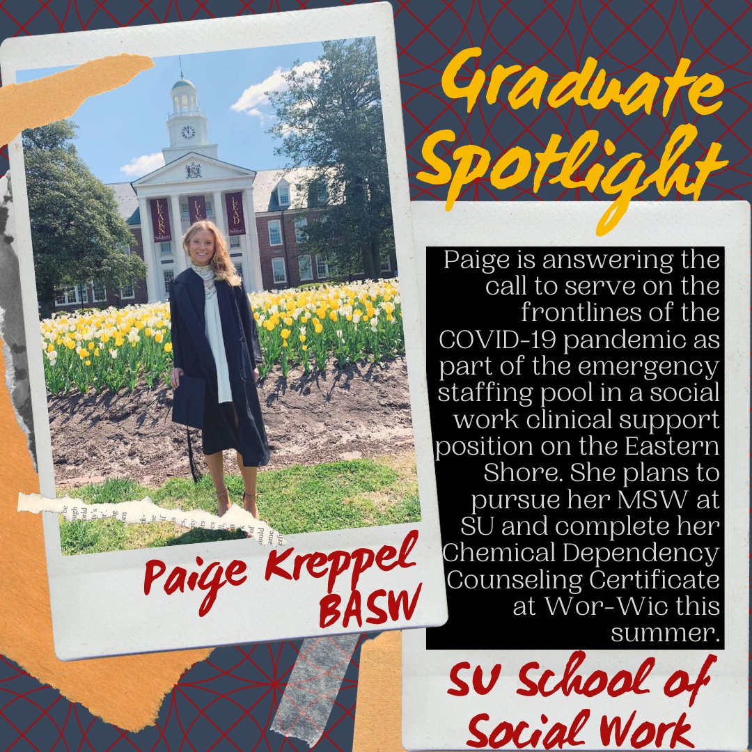 SUSocialWork's tweet photo. BASW Graduate Spotlight... Paige Kreppel. The @SUSocialWork is excited to see all of our graduates on Saturday for the Graduation Celebration. BASW Celebration is at 10am & MSW at 1pm. #SUSocialWork #SocialWork #SUSocialWorkGrad2020 #ClassOf2020 https://t.co/uszvMAOCoU