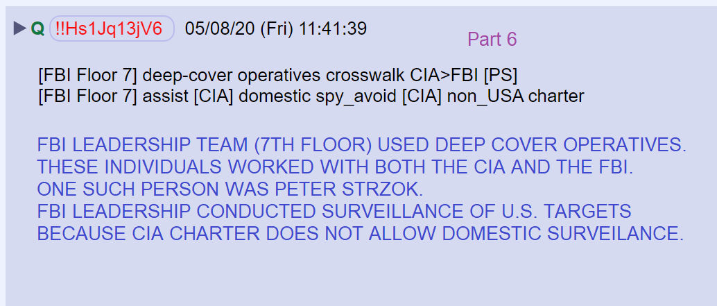 22) The CIA's charter does 't allow for domestic surveillance, so they used FBI assets like Peter Strzok to conduct their surveillance of the Trump campaign.FBI operations: Crossfire Hurricane, Crosswind, Crossfire Typhoon.Was there also an operation "Crosswalk?" #Obamagate