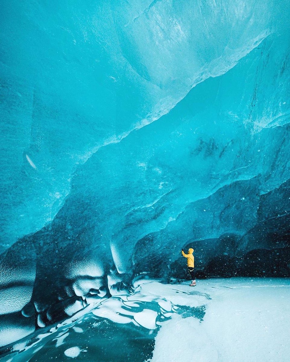 Exploring the ice caves of Iceland.