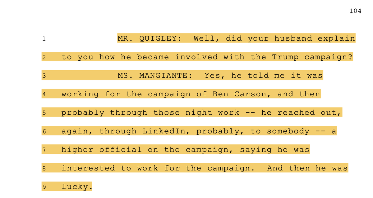 How did George Papadopoulos end up on the Trump Campaign? He came over from BEN CARSON'S campaign.