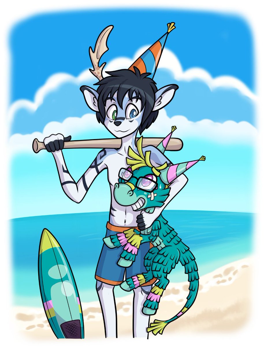 It looks like <a href="/Sioteru_/">Sio 🦌🛸</a> and I have overlapping birthdays 🥳 though it looks like my pinata-sona is needed at the party for other reasons