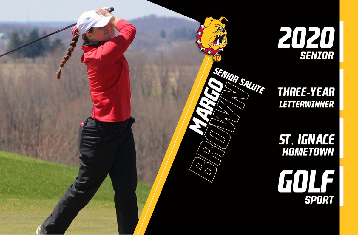 SENIOR SPRING SALUTE! Today, we recognize Margo Brown of <a href="/FerrisStateGolf/">Ferris State Golf</a> as our spring senior honoree! Also was a member of <a href="/FerrisWBBall/">Ferris W Basketball</a> in her career! Thanks for all you did as a Bulldog! <a href="/margob24/">Margo Braithwaite ⛪ 🚎</a>