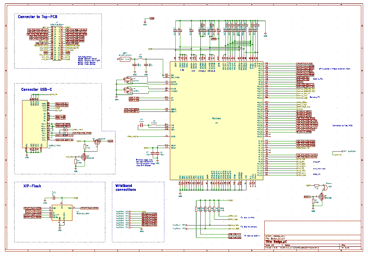 March 9: The schematic of the (yet unnamed) bottom board of the  @card10badge starts to resemble its final form. Not much to say for the layout yet...