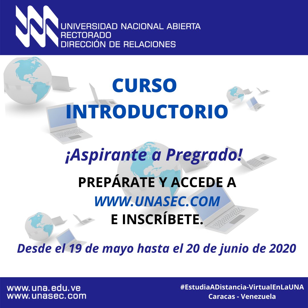 UNA_VE's tweet photo. ¡IMPORTANTE! Información sobre próximo Curso Introductorio en la #UniversidadNacionalAbierta para #EstudiosADistancia en flyers adjuntos. PARTE 1 . ¿Por qué debes hacer este curso?. #Venezuela 
@CesarTrompizVEN https://t.co/2bBQfetEK5