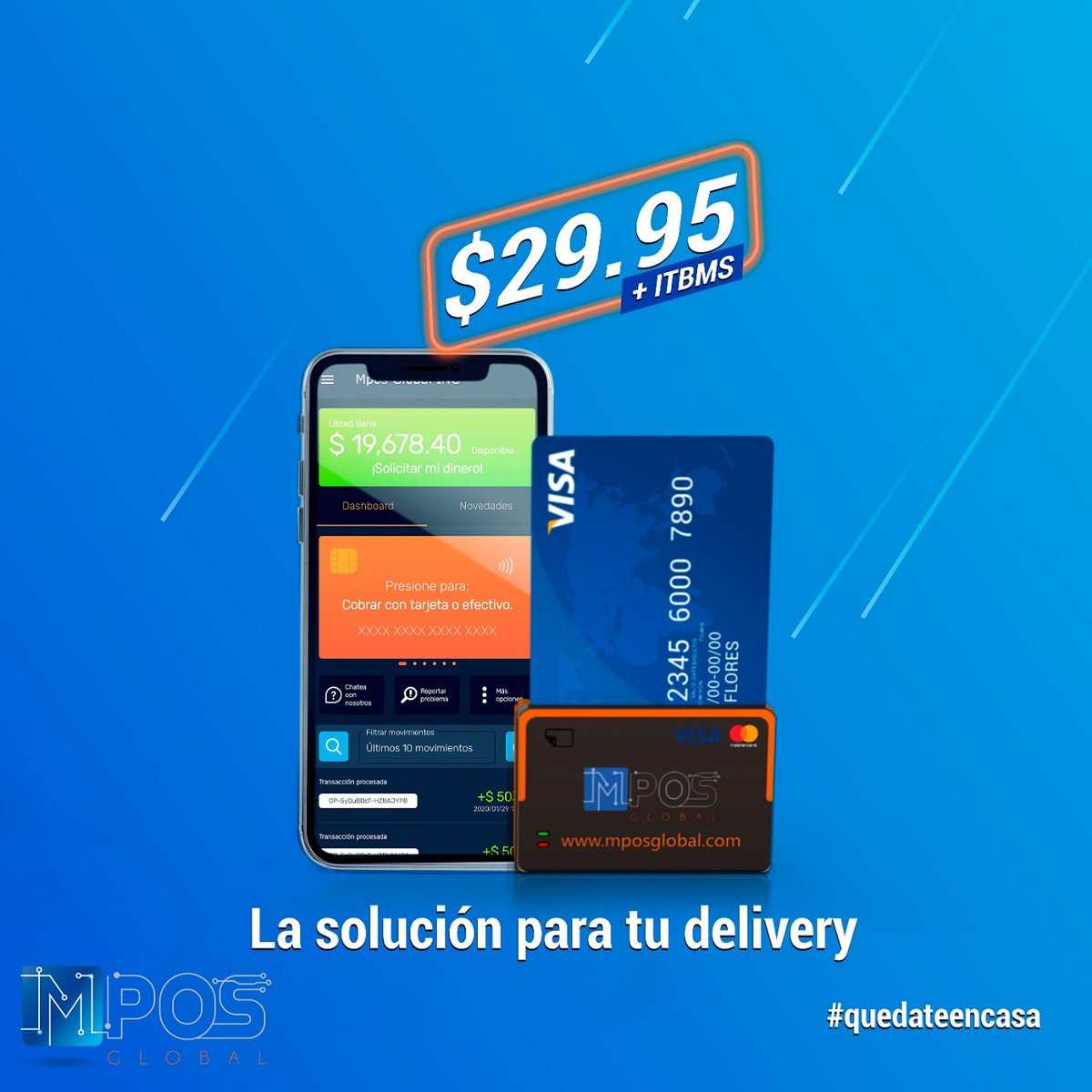 mposlatam's tweet photo. Todas las transacciones hasta $10 dolares únicamente pagan 10 centavos por transacción. Baje nuestra app y reciba su mPos en su casa o negocio sin costo adicional. Puede comprar el dispositivo desde nuestra web o desde la aplicación.
#quedateencasa #pagosmoviles https://t.co/9iTqR0vQLy