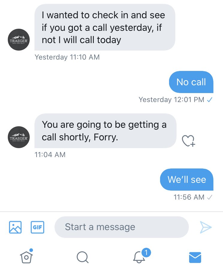 EFHII's tweet image. ⁦@TraegerGrills⁩ Your support is horrible, no follow up at all. #nocustomersupport, #emptypromises