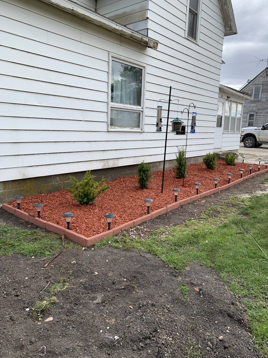 aklaffke's tweet photo. What a great Mother’s Day!  Finally got my front yard re- landscapes!  Even got a new bird feeder and hanger!  Love my family so much for this! https://t.co/m5gzWHSdSh