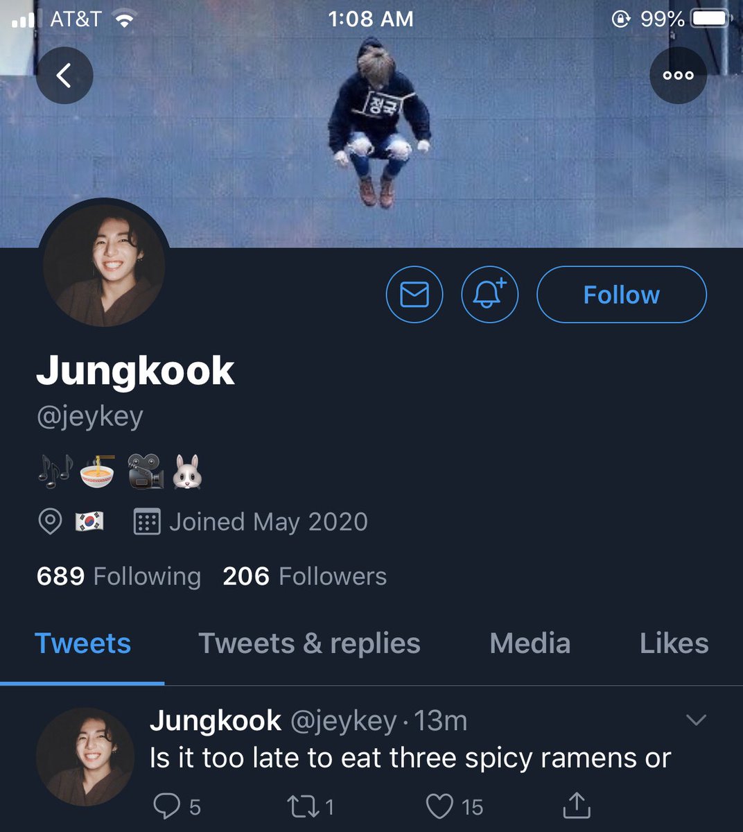 Kook’s profiles and his friend