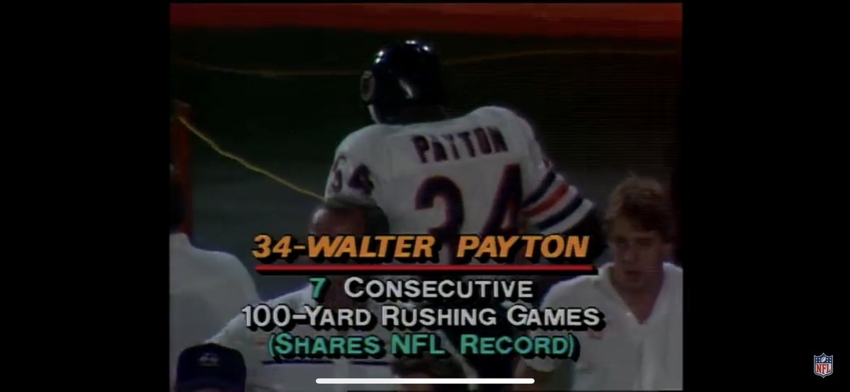 Several storylines here: •Bears undefeated trying to dethrone ‘72 Dolphins as only undefeated team in NFL history. •Walter Payton going for NFL record 8 consecutive 100 rushing games.