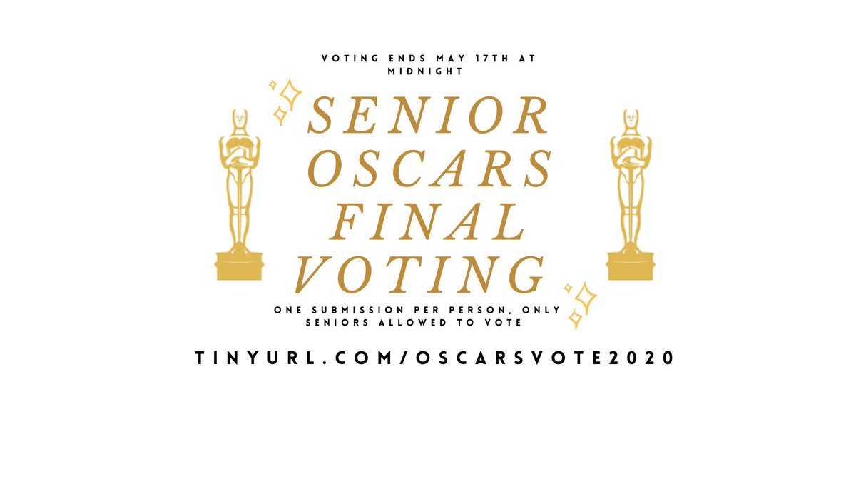 🟣SENIORS!!🟣 final voting for senior oscars ends May 17th! go to the tinyurl link to vote‼️
