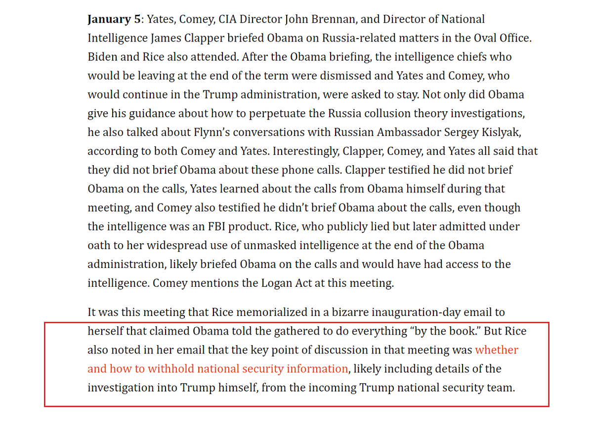 37) In a January 5, 2017 meeting, the Obama team outlined for Sally Yates and Jim Comey how they were to keep information from the incoming Trump administration, given that they would be the only ones remaining in government positions. #Obamagate https://thefederalist.com/2020/05/08/obama-biden-oval-office-meeting-on-january-5-was-key-to-entire-anti-trump-operation/