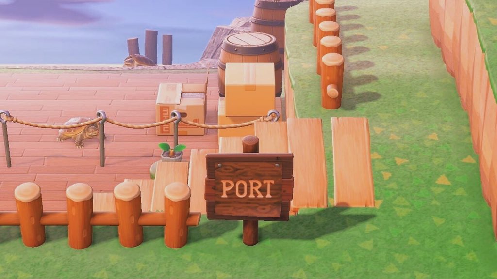 samtournesol's tweet image. here’s the sign i made for my port area :) #ACNH #ACNHDesign
