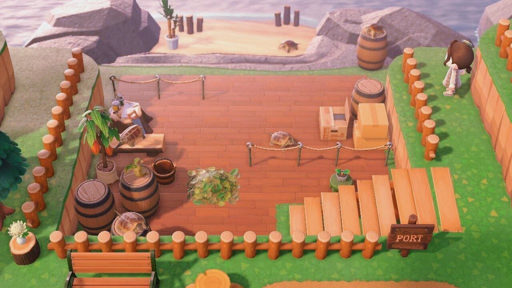 samtournesol's tweet image. here’s the sign i made for my port area :) #ACNH #ACNHDesign