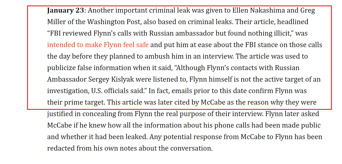 40) Information (and disinformation) was illegally leaked to the press to make Flynn think he was not under investigation, when in fact, he was. #Obamagate https://thefederalist.com/2020/05/08/obama-biden-oval-office-meeting-on-january-5-was-key-to-entire-anti-trump-operation/